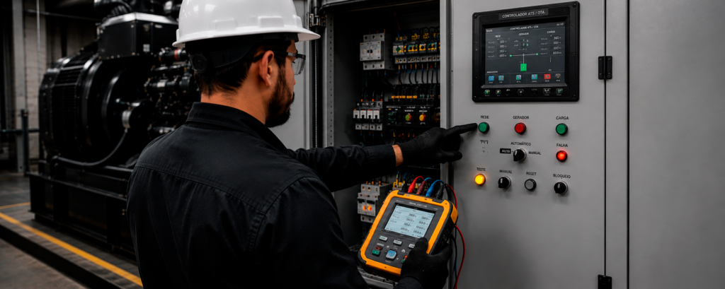 Comissionamento e Testes Após a instalação realizamos uma série de testes para validar o funcionamento do sistema. Executamos: Testes em vazio Testes em carga Simulações de falta de energia Testes de ATS Testes de segurança Ajustes operacionais Somente após a aprovação completa o sistema é entregue ao cliente.