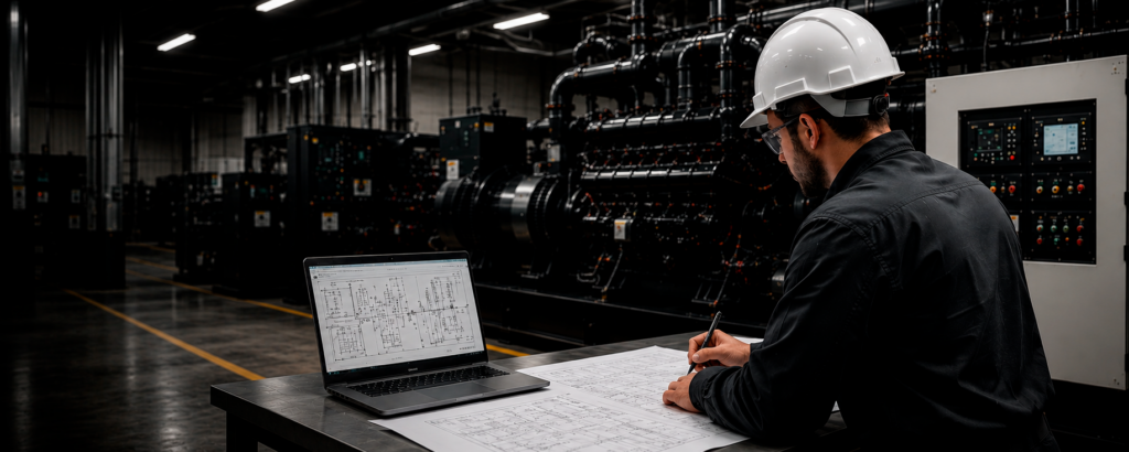 Estudos Técnicos Também realizamos estudos específicos para implantação e adequação de sistemas de geração de energia. Entre eles: Levantamento de carga Dimensionamento de potência Estudo de demanda Estudo de seletividade Análise de infraestrutura Estudo de expansão Viabilidade técnica